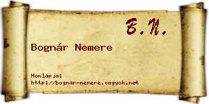 Bognár Nemere névjegykártya